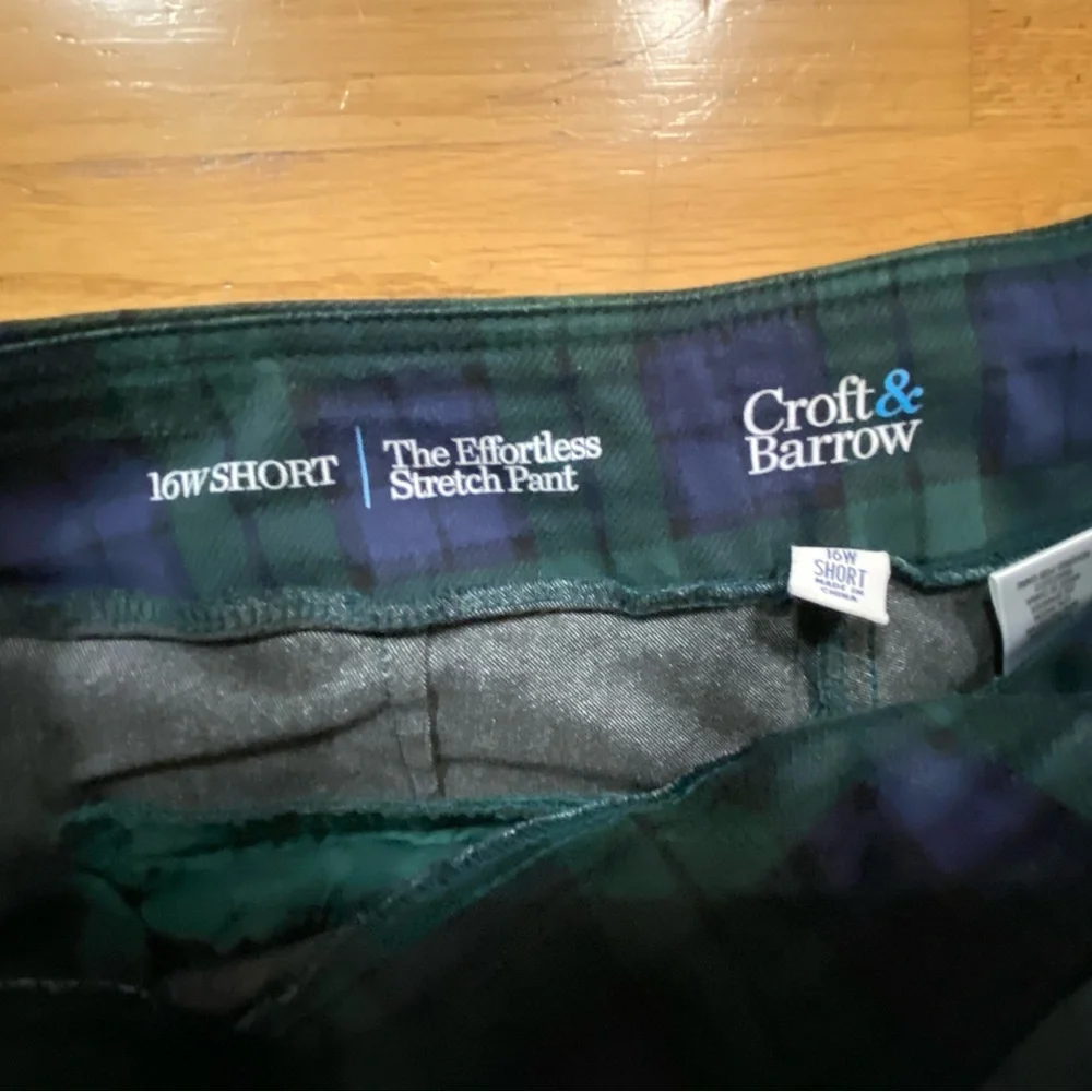 Plaid Green and Blue Croft and Barrow Pants - Picture 3 of 12
